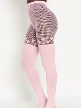 Blackmilk - Pink Hearts Suspender Hosiery